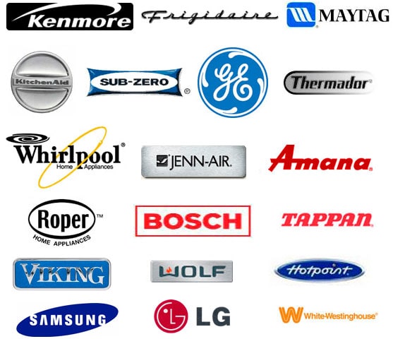 A list of brand logos we're licensed to repair.