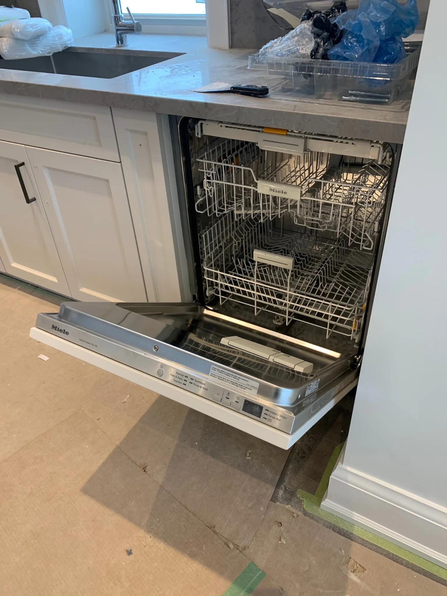Built-in Miele dishwasher installation